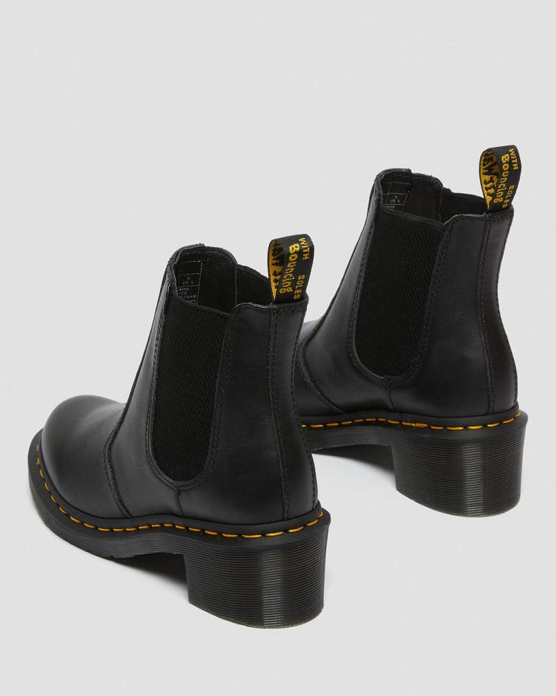 Women's Dr Martens Cadence Leather Heeled Chelsea Boots Black | AU 123ZUT